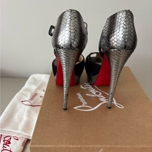 Christian Louboutin Metallic and Black Heels